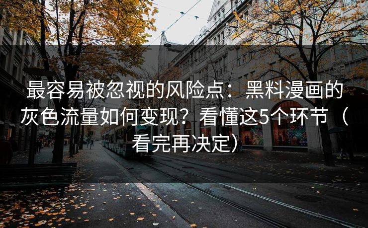 最容易被忽视的风险点：黑料漫画的灰色流量如何变现？看懂这5个环节（看完再决定）